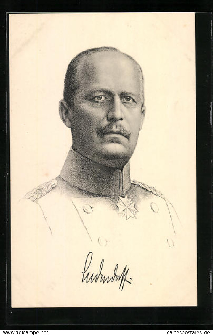 Künstler-AK Portrait Von Erich Ludendorff In Uniform  - Historische Persönlichkeiten