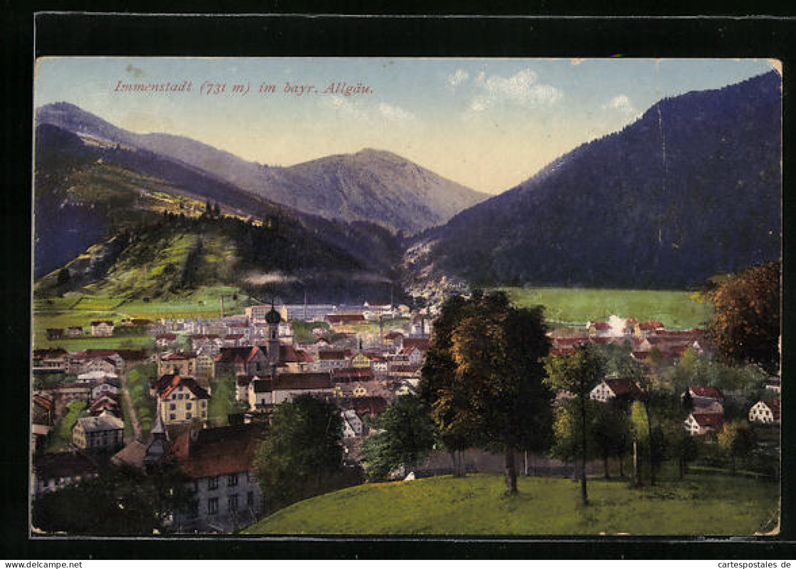 AK Immenstadt /Allgäu, Ortsansicht Mit Umgebung Und Bergblick  - Immenstadt