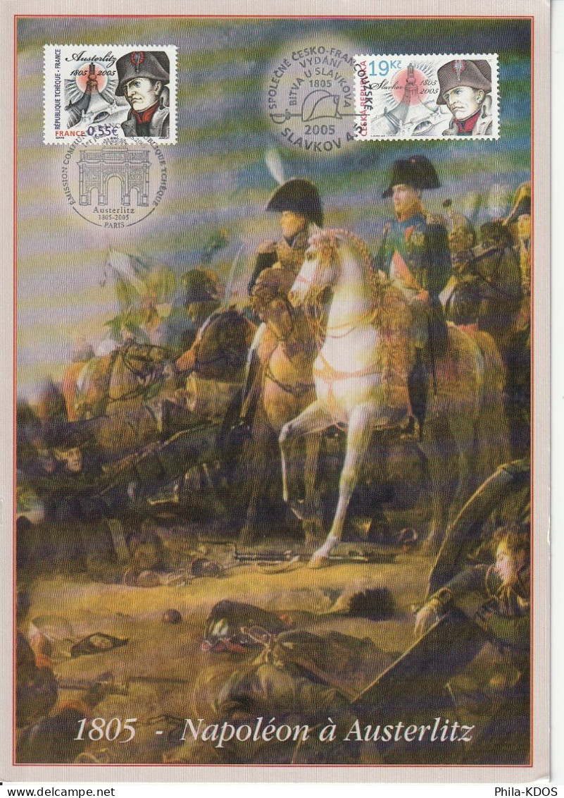 Rare (194/700) 2005 " NAPOLEON  / AUSTERLITZ " Encart 1er Jour N°té Sur Soie Edit° A.M.I.S. N° YT 3782 + FDC à Saisir !! - Napoleon