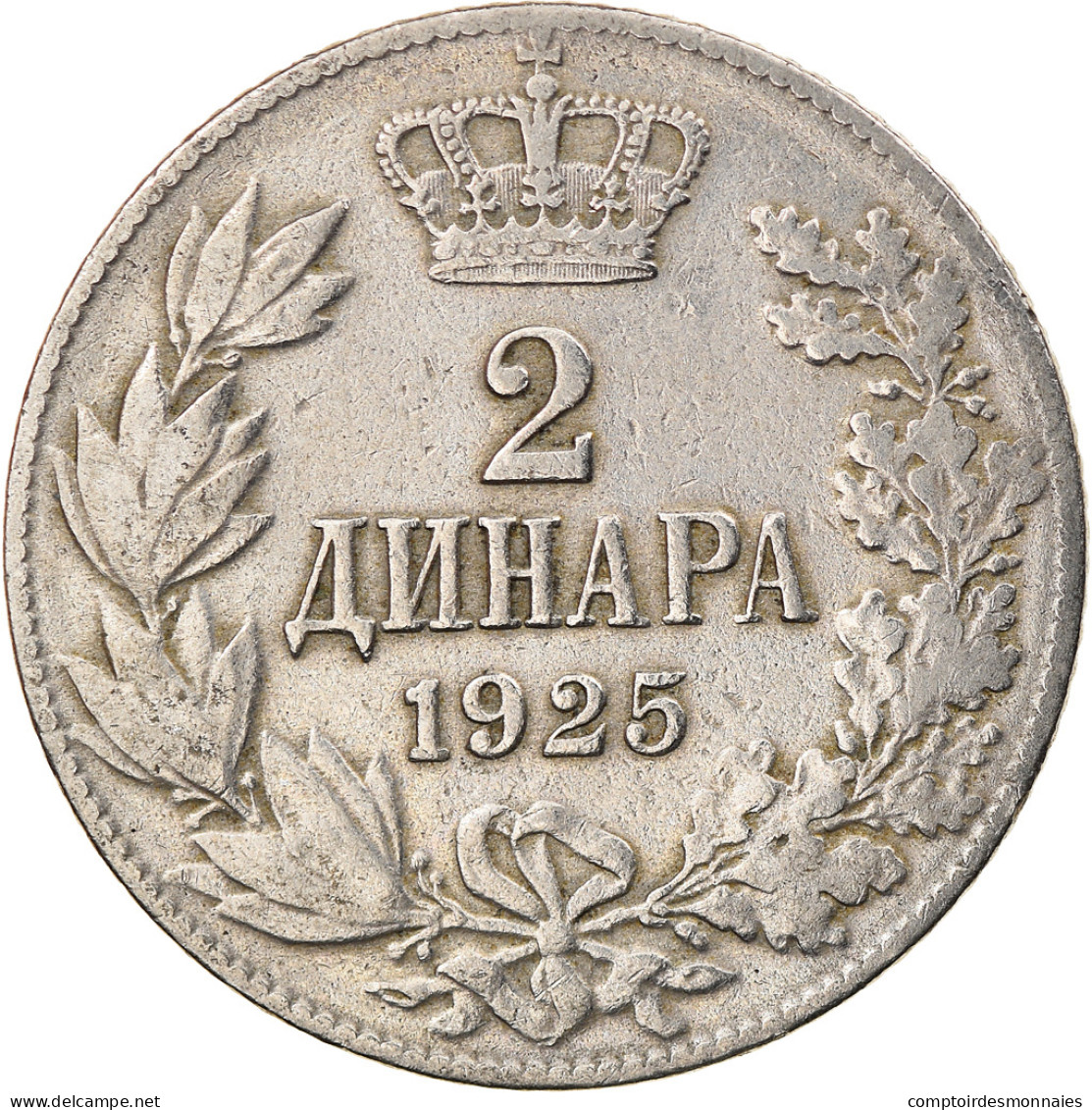 Monnaie, Yougoslavie, Alexander I, 2 Dinara, 1925, TTB, Nickel-Bronze, KM:6 - Joegoslavië