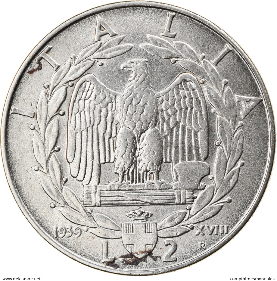 Monnaie, Italie, Vittorio Emanuele III, 2 Lire, 1939, Rome, TTB, Stainless - 1900-1946 : Victor Emmanuel III & Umberto II