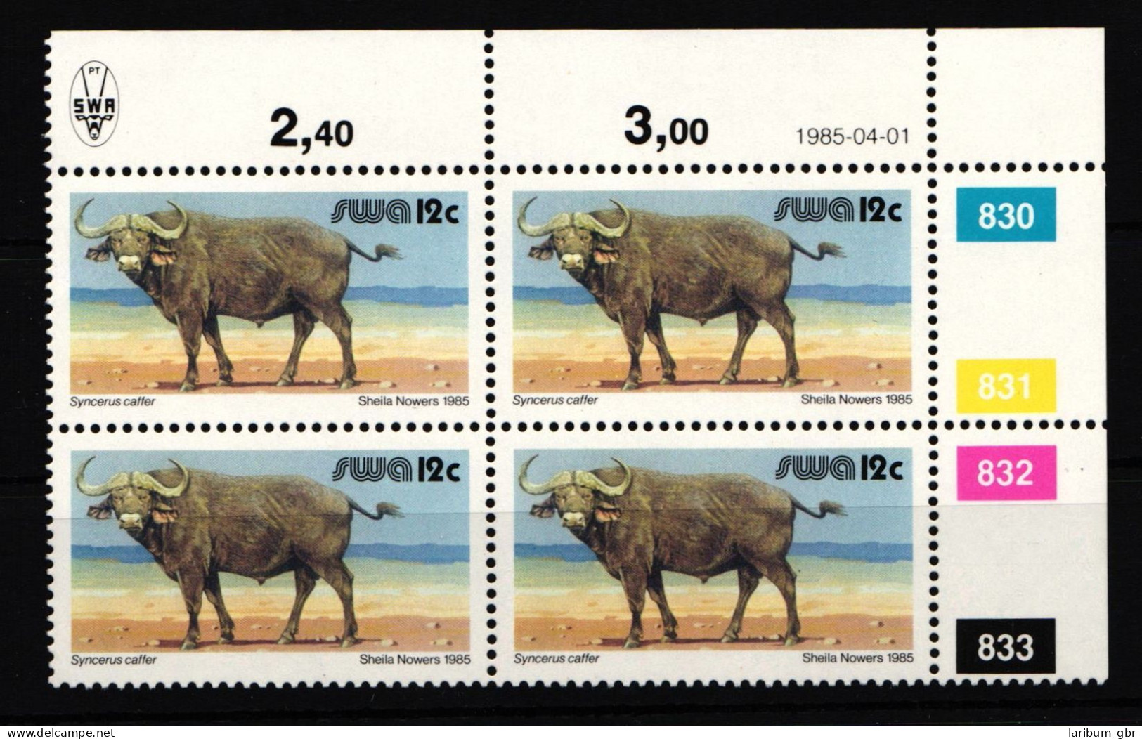 Südwestafrika 570 Postfrisch Viererblock / Wildtiere #IP520 - Namibia (1990- ...)