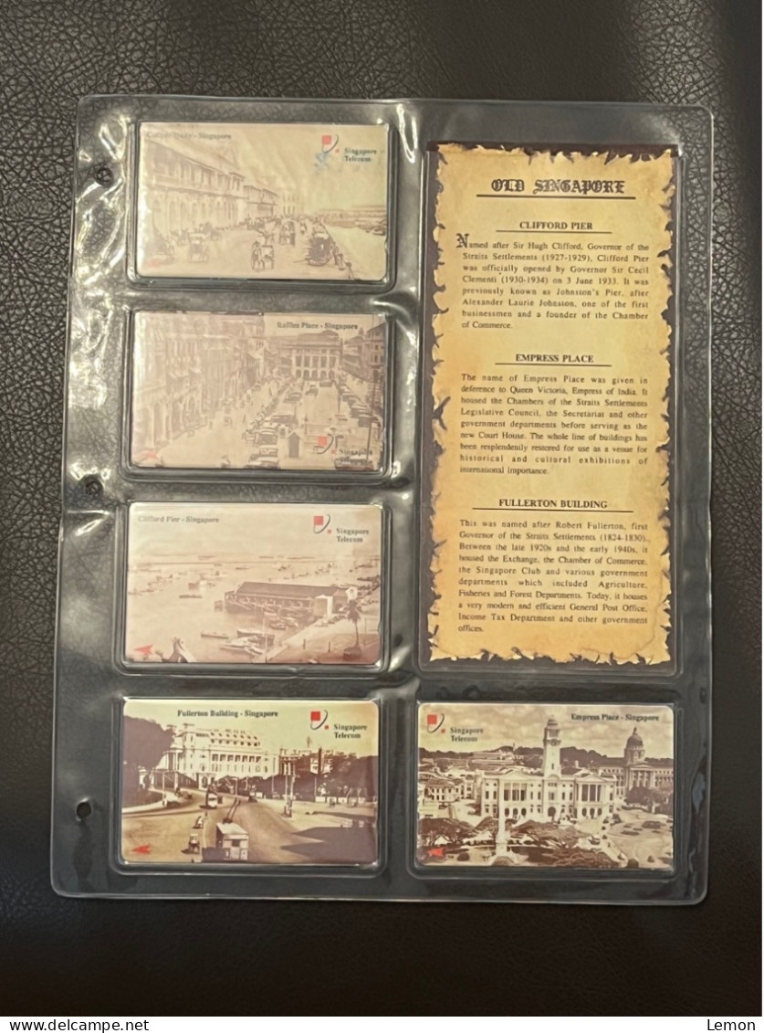 Mint Singapore Telecom Singtel GPT Phonecard In Original Holder, Old Singapore,Set Of 5 Mint Cards(Include One $50 Card) - Singapore