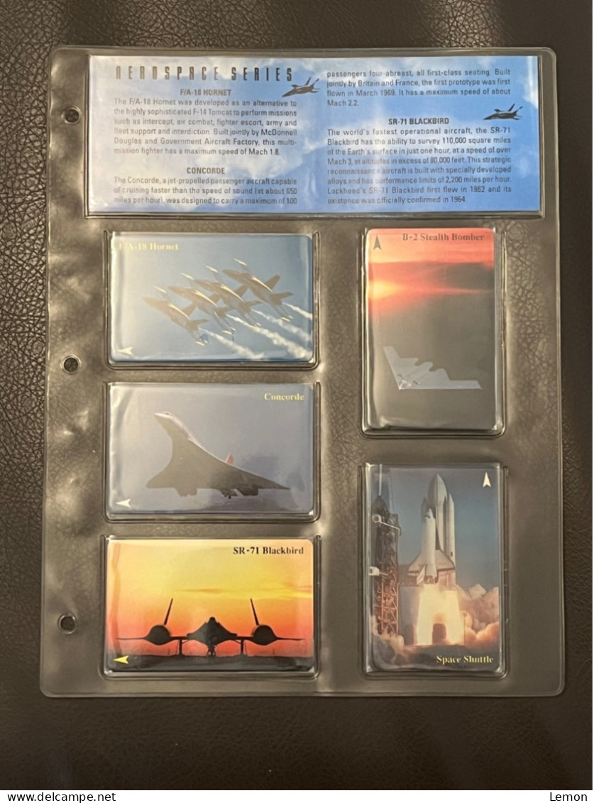 Mint Singapore Telecom Singtel GPT Phonecard In Original Holder, Aerospace, Set Of 5 Mint Cards(Include One $50 Card) - Singapour