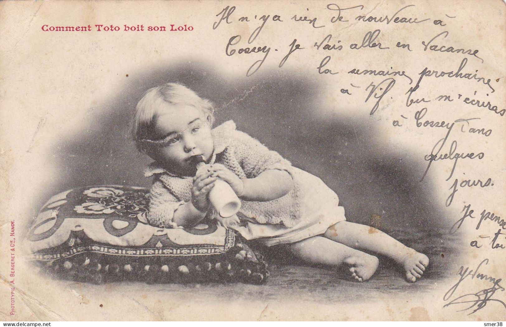 Carte De  BERGERET - Comment Toto Boit Son Lolo - Enfant - Bergeret