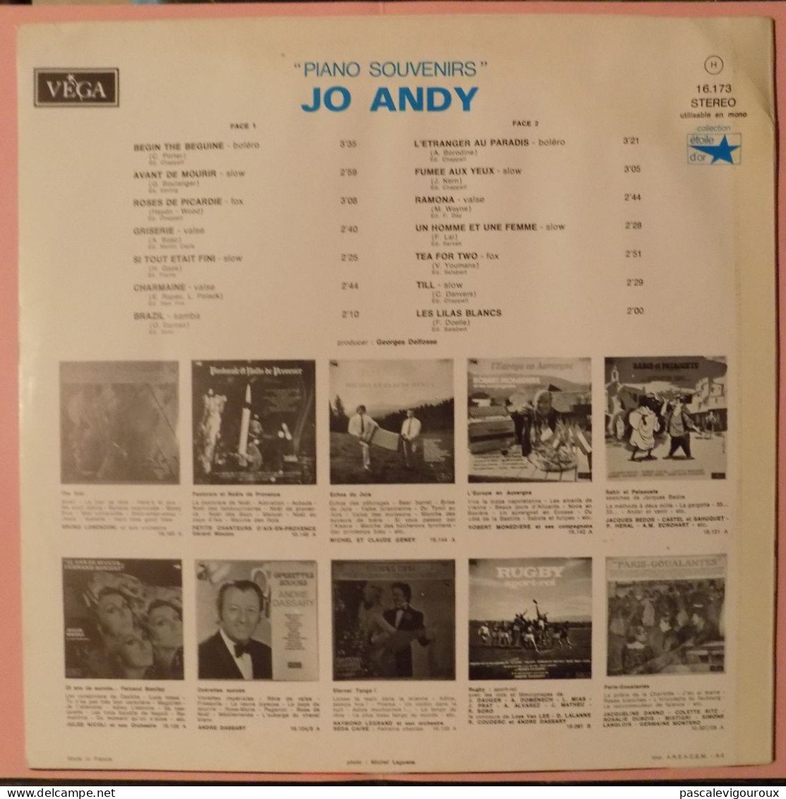 Jo Andy – Piano Souvenirs 2 - 33Tours - Instrumental