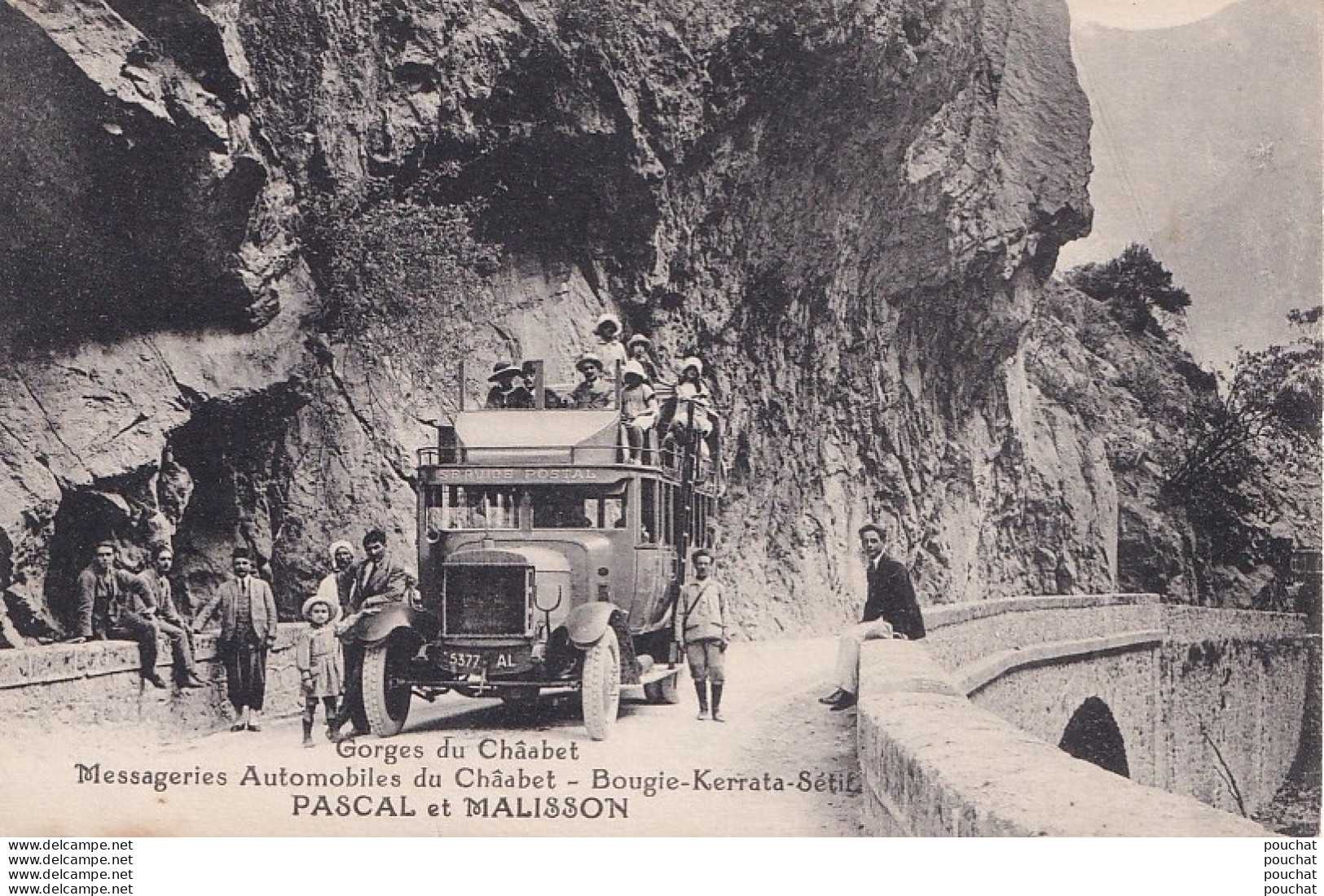 BOUGIE - GORGES DU CHAABET - MESSAGERIES AUTOMOBILES - AUTOBUS - BOUGIE - KERRATA - SETIF - PASCAL ET MALISSON - - Bejaia (Bougie)