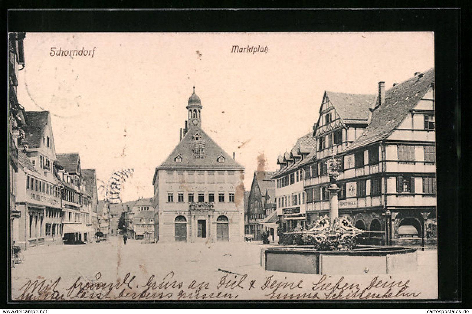 AK Schorndorf, Brunnen Auf Dem Marktplatz  - Schorndorf