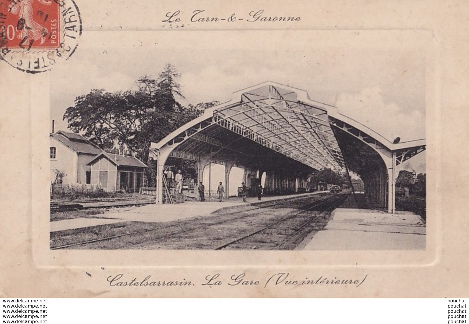 L2-82) CASTELSARRASIN (TARN ET GARONNE) LA GARE - VUE  INTERIEURE - ANIMEE  - EN 1910 - Castelsarrasin