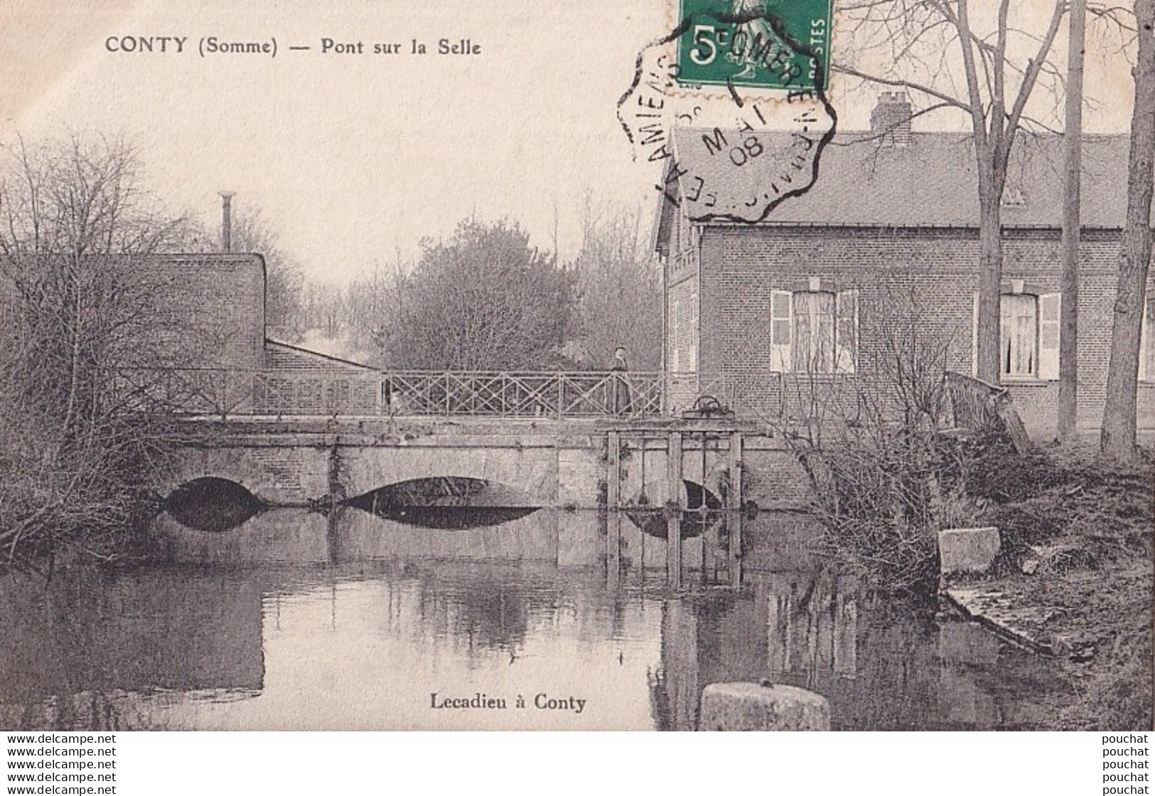 L3-80) CONTY (SOMME) PONT SUR LA SELLE -  ANIMEE - EN 1908 - Conty