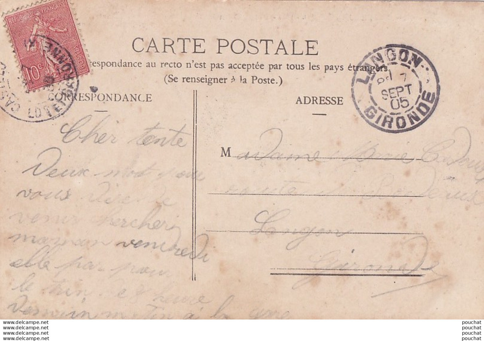 L16-47) CASTELJALOUX (LOT ET GARONNE)  PLACE GAMBETTA ET AVENUE DE LA GARE - EN 1905 - ( 2 SCANS ) - Casteljaloux