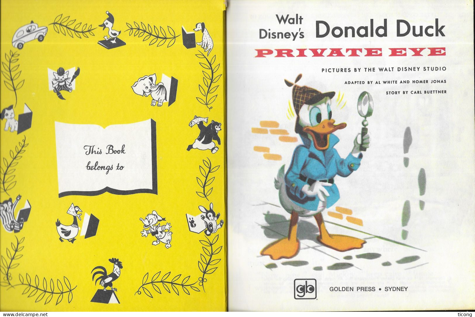 DONALD DUCK PRIVATE EYE ( WALT DISNEYS ) GOLDEN PRESS SYDNEY AUSTRALIE, EDITION CARTONNEE DE 1971 A SAISIR, VOIR SCANS - Disney