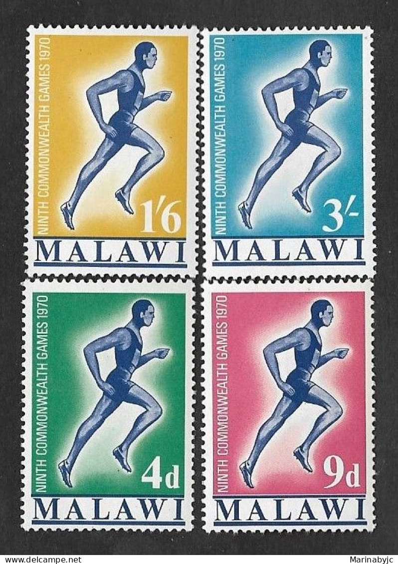 SD)1970 MALAWI COMPLETE SPORTS SERIES, 9th COMMONWEALTH SPORTS GAMES - EDINBURGH, GREAT BRITAIN, 4 STAMPS MNH - Malawi (1964-...)