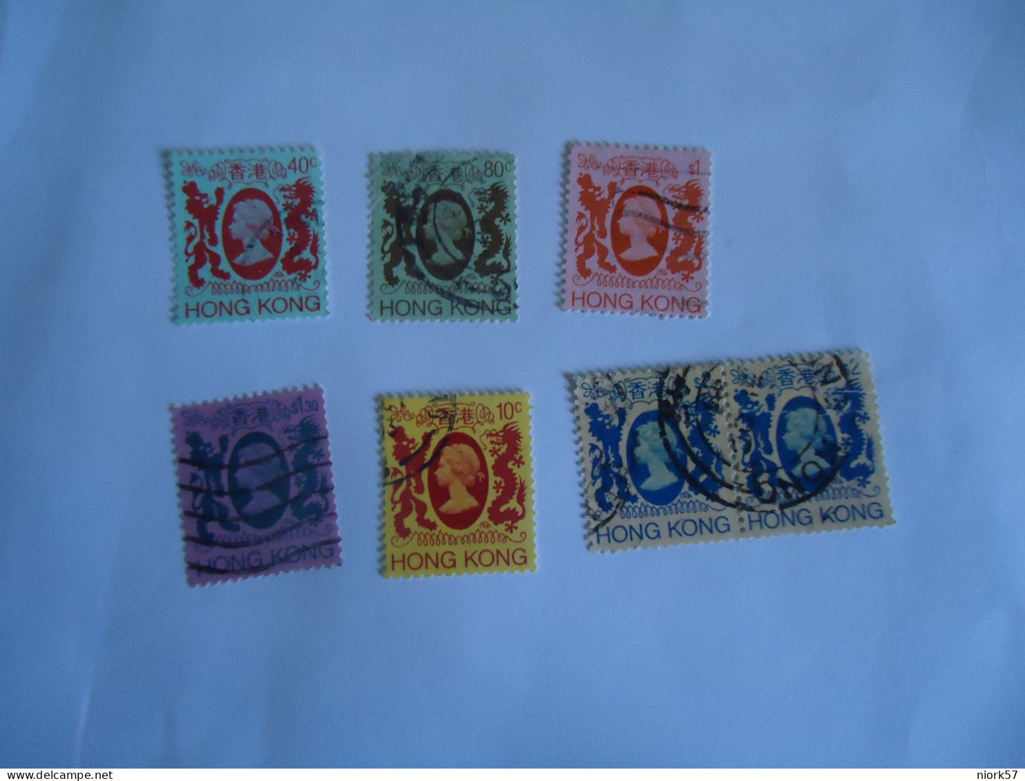 HONG  KONG  USED STAMPS  7  QUEEN 1954 - Other & Unclassified