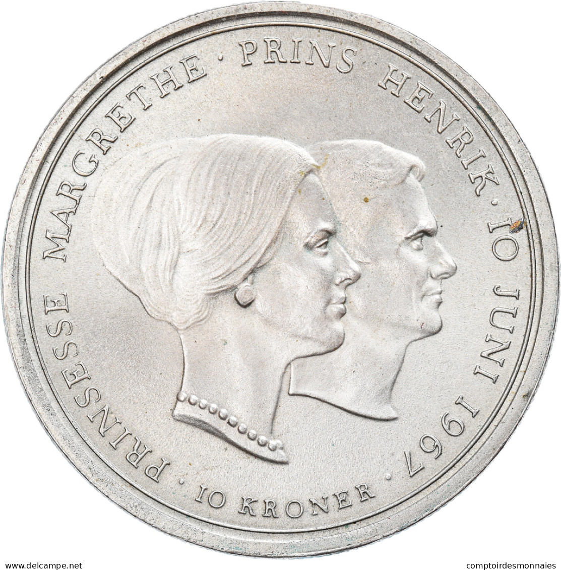 Monnaie, Danemark, Frederik IX, 10 Kroner, 1967, Copenhagen, SPL, Argent, KM:856 - Denmark