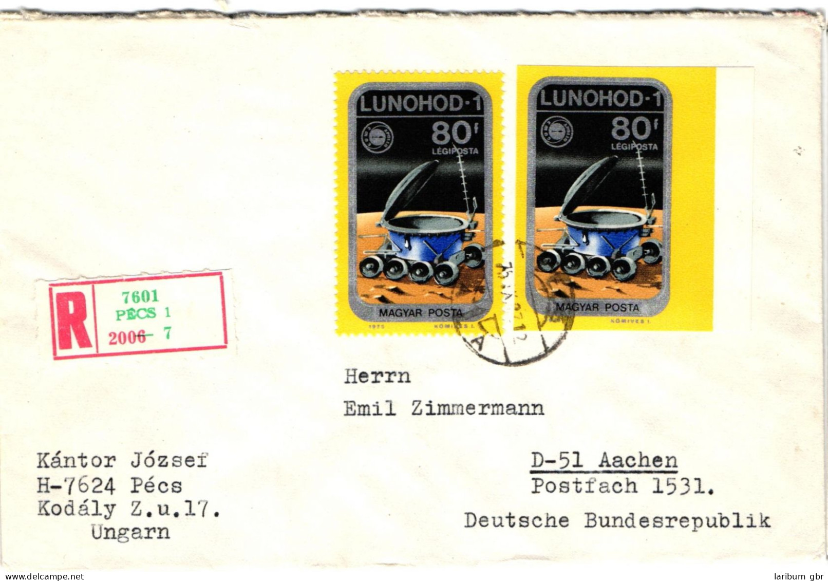 Ungarn 3046-52 A/B verteilt auf 7 Briefe als Einschreiben nach Aachen #JD115