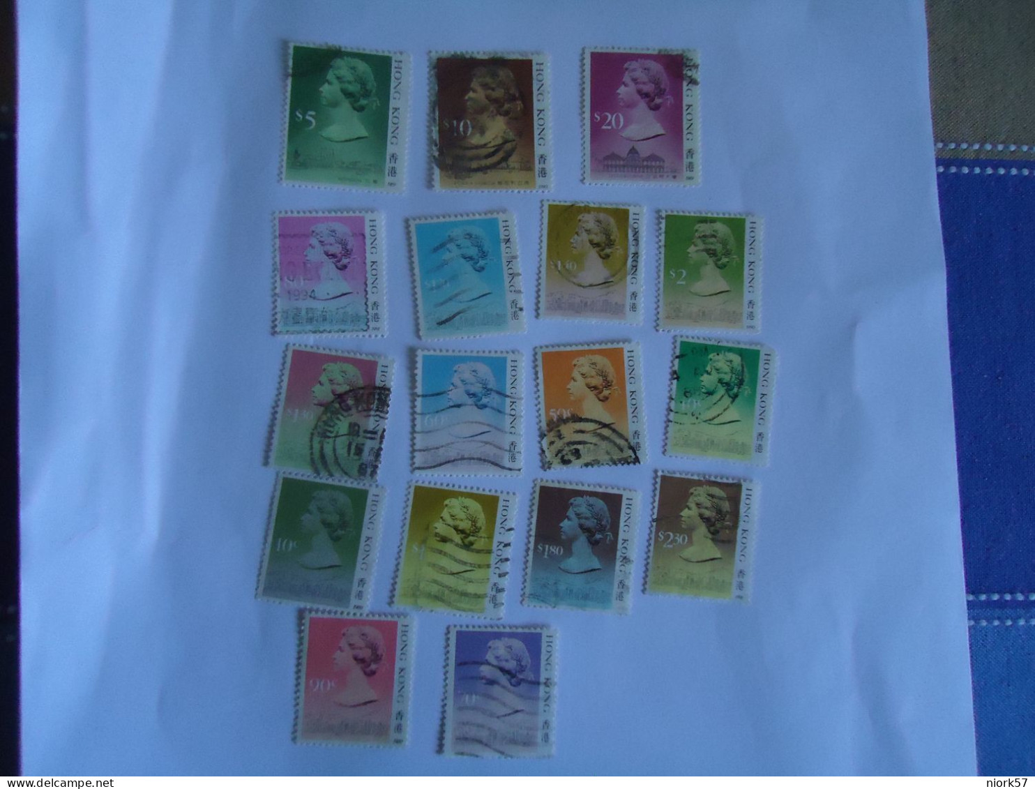 HONG  KONG  USED  STAMPS    17  QUEEN 1987 $ 5-10-20 - Otros & Sin Clasificación