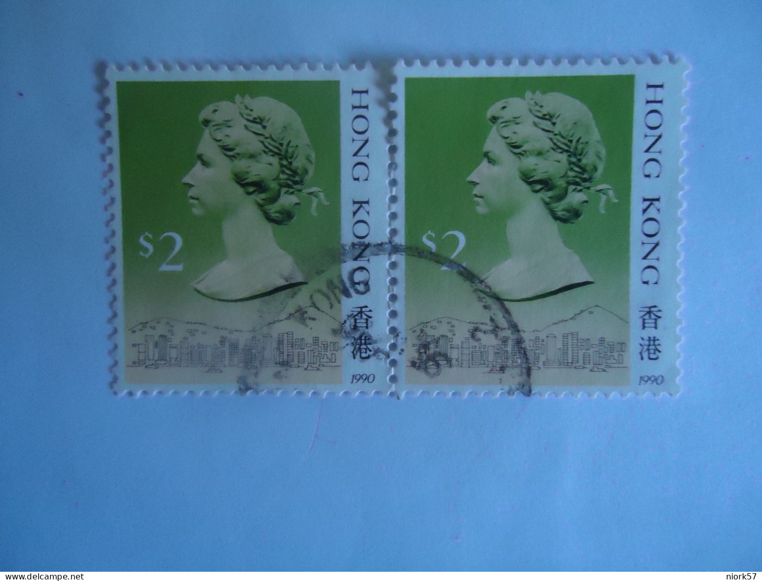 HONG  KONG  USED  STAMPS    PAIR  QUEEN 1987 $ -2 - Sonstige & Ohne Zuordnung