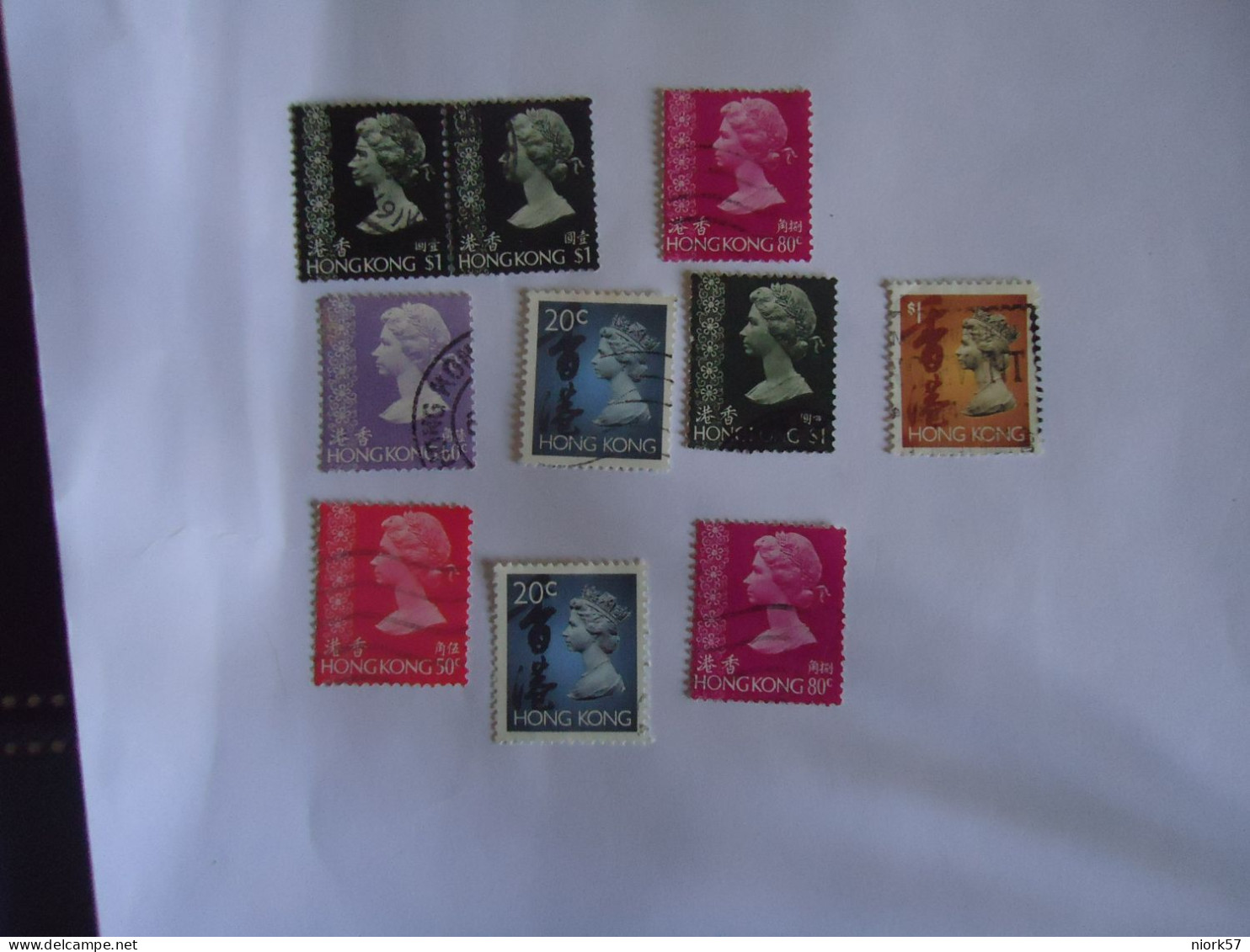 HONG  KONG  USED   STAMPS  10  QUEEN 1987  LOT - Otros & Sin Clasificación