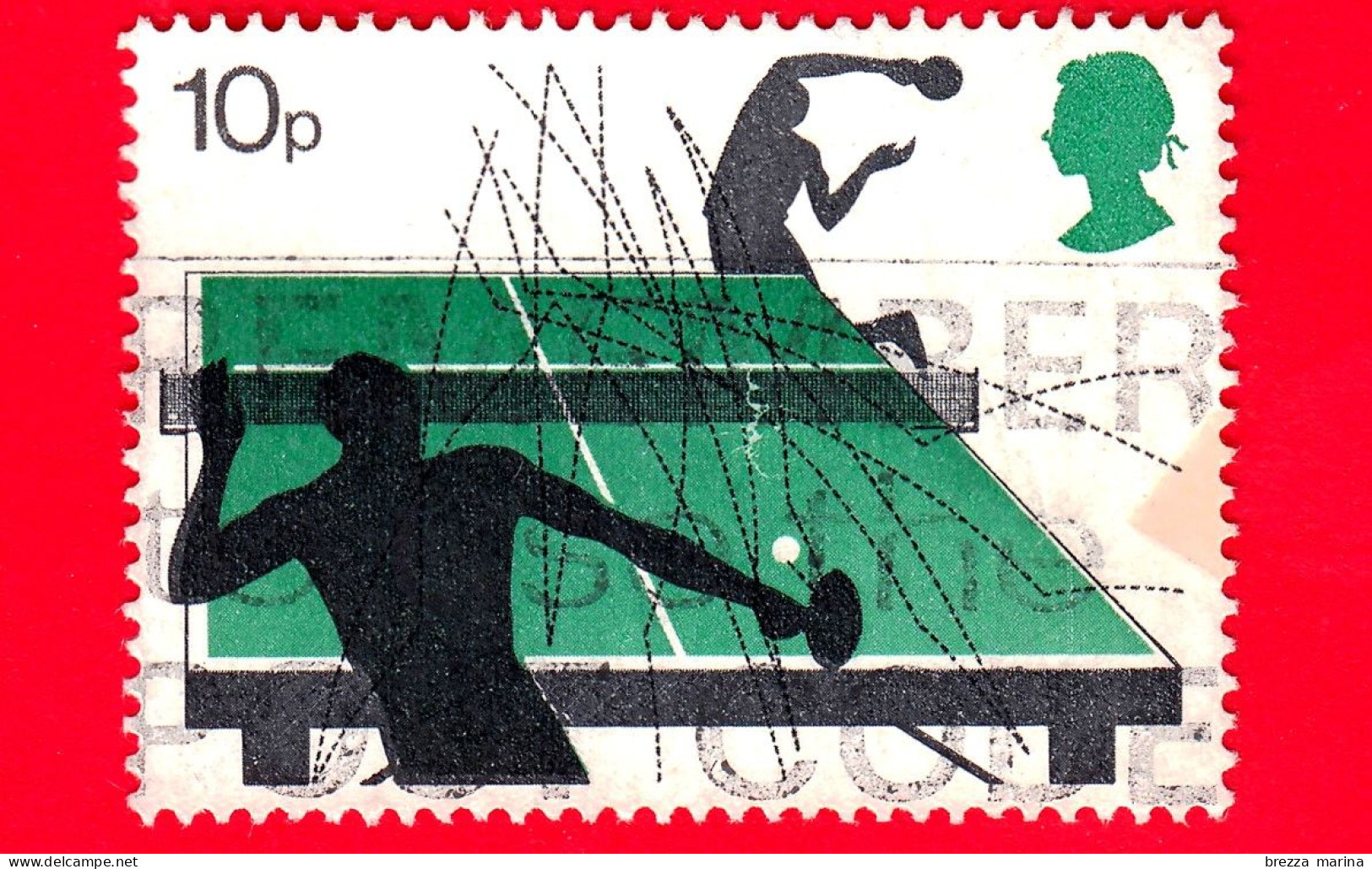 GB  UK GRAN BRETAGNA - Usato - 1977 - Sport Con Racchette - Ping-Pong - Table Tennis - 10 - Used Stamps