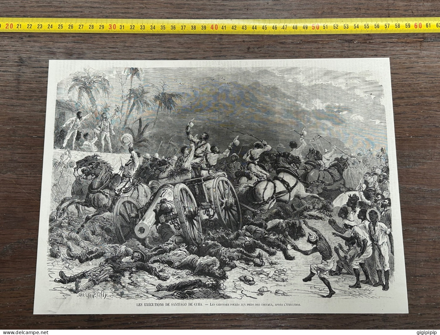 1873 ILL2 EXÉCUTIONS DE SANTIAGO DE CUBA. - LES CADAVRES FOULES AUX PIEDS DES CHEVAUX, APRES L'EXECUTION. - Collezioni