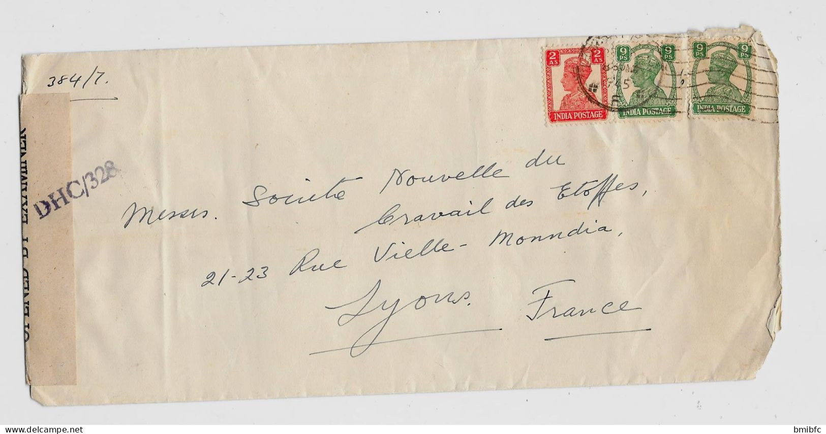 Sur ;lettre 1945 - 1936-47 Roi Georges VI