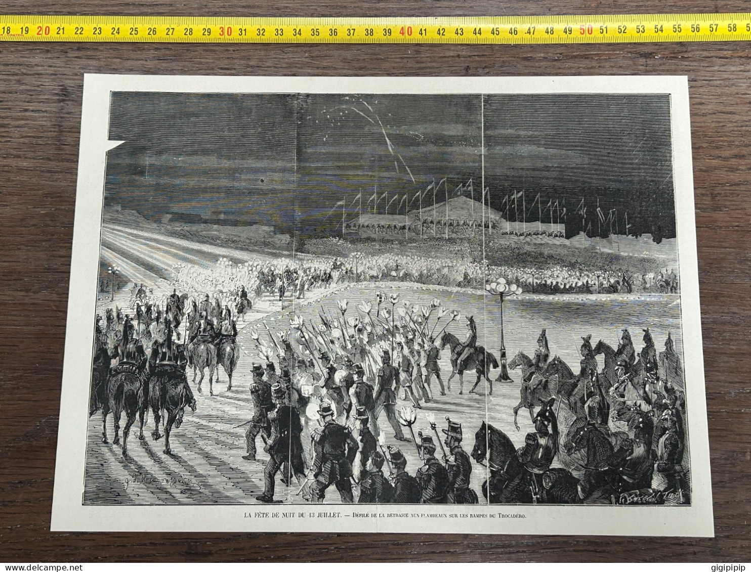 1873 ILL2 LA FÈTE DE NUIT DU 13 JUILLET. — DÉFILÉ DE LA RETRAITE AUX FLAMBEAUX SUR LES RAMPES DU TROCADERO. - Collezioni