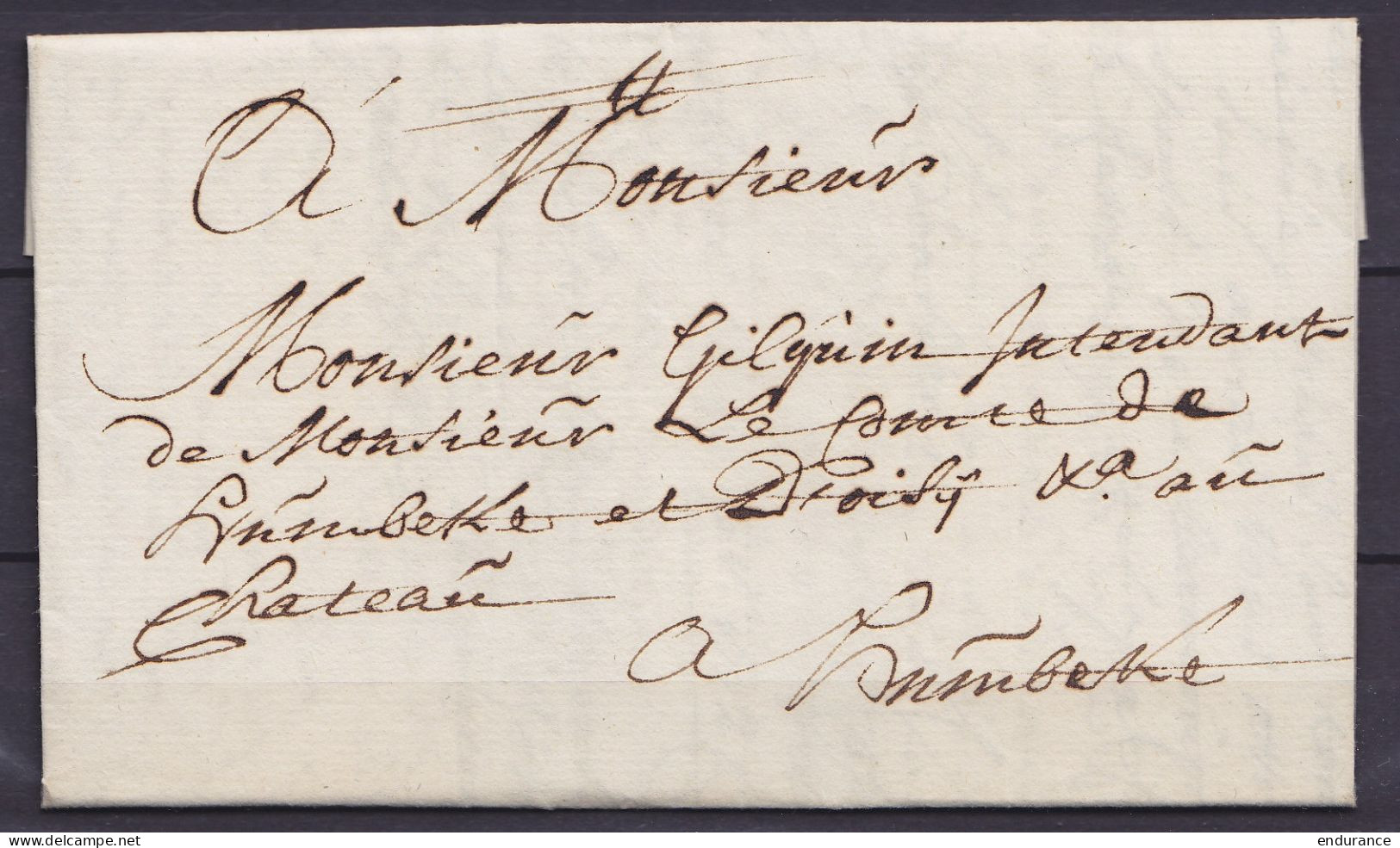 L. Datée 13 Février 1772 De LIPPELOO (Lippelo) Pour Château De HUMBEKE - 1714-1794 (Paises Bajos Austriacos)