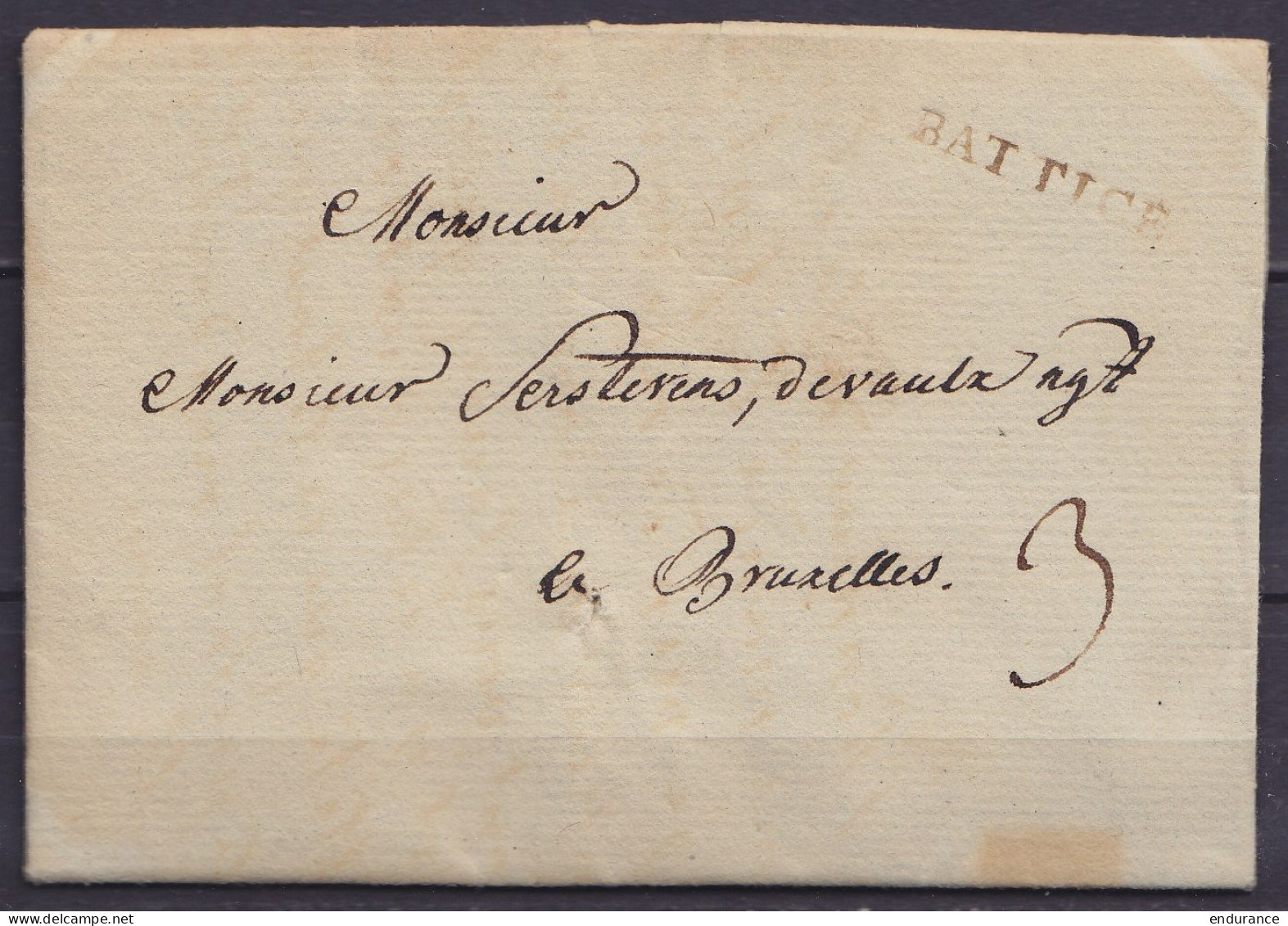 L. Datée 13 Mai 1775 De DOLHAIN Pour BRUXELLES - Griffe "BATTICE" - Port "3" - 1714-1794 (Austrian Netherlands)