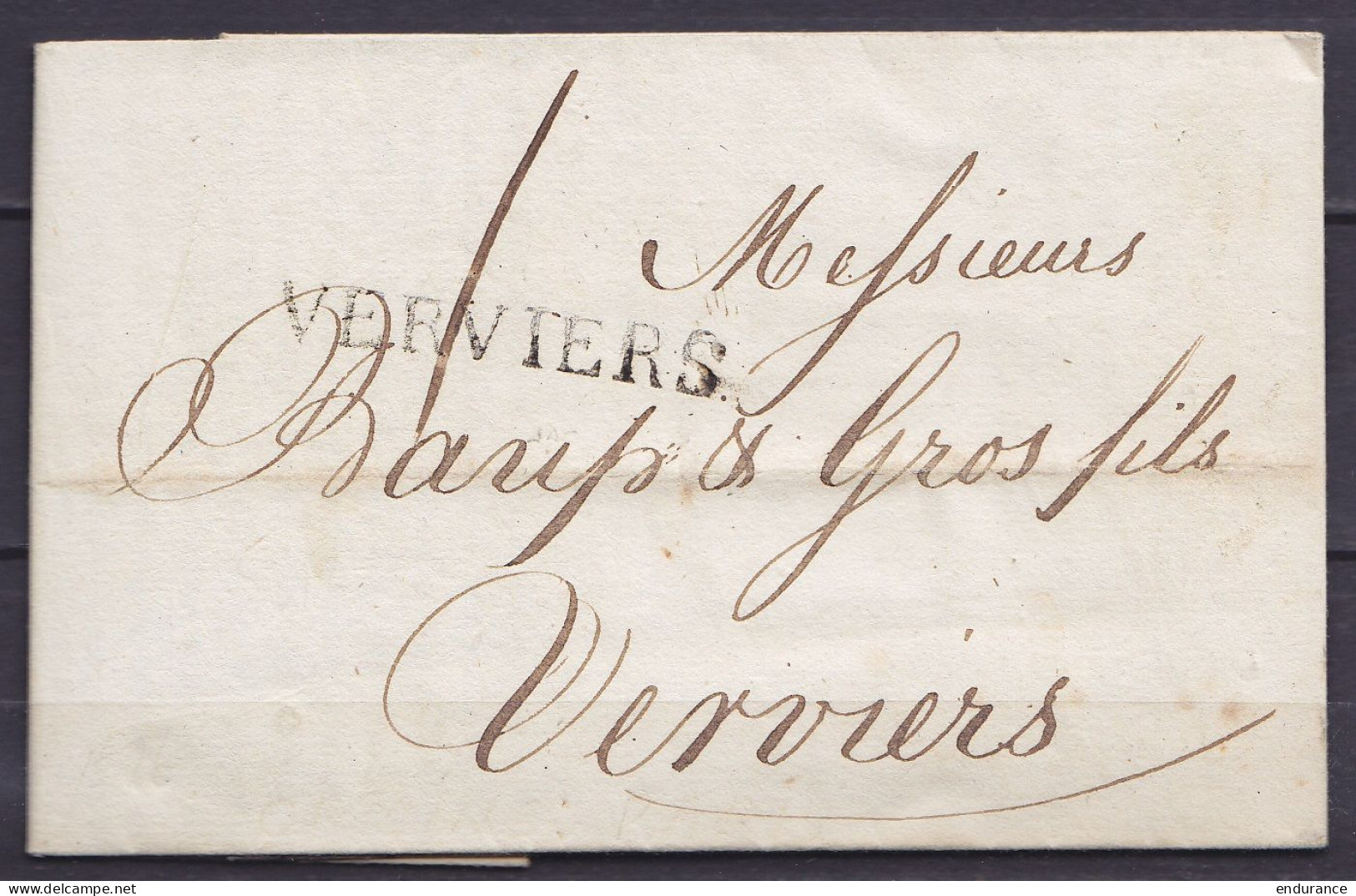 L. Datée 1e Octobre 1816 De PARIS Pour VERVIERS - Griffe "VERVIERS" (voir Scans) - 1815-1830 (Holländische Periode)