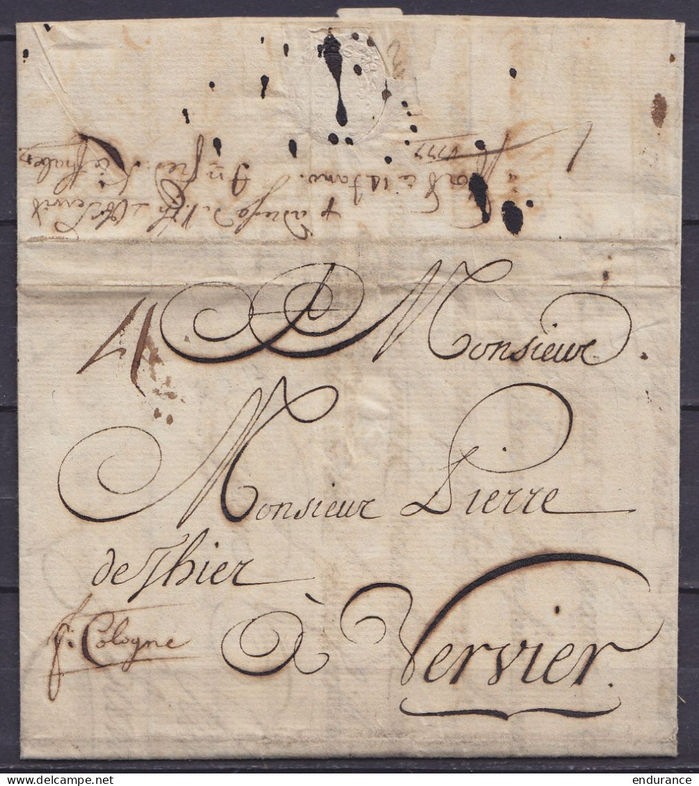 L. Datée 13 Décembre 1776 Acheminée De ST-PETERSBOURG Pour VERVIERS - Man. "pr Cologne" (au Dos: Note Et Tarif Porteur) - 1714-1794 (Pays-Bas Autrichiens)