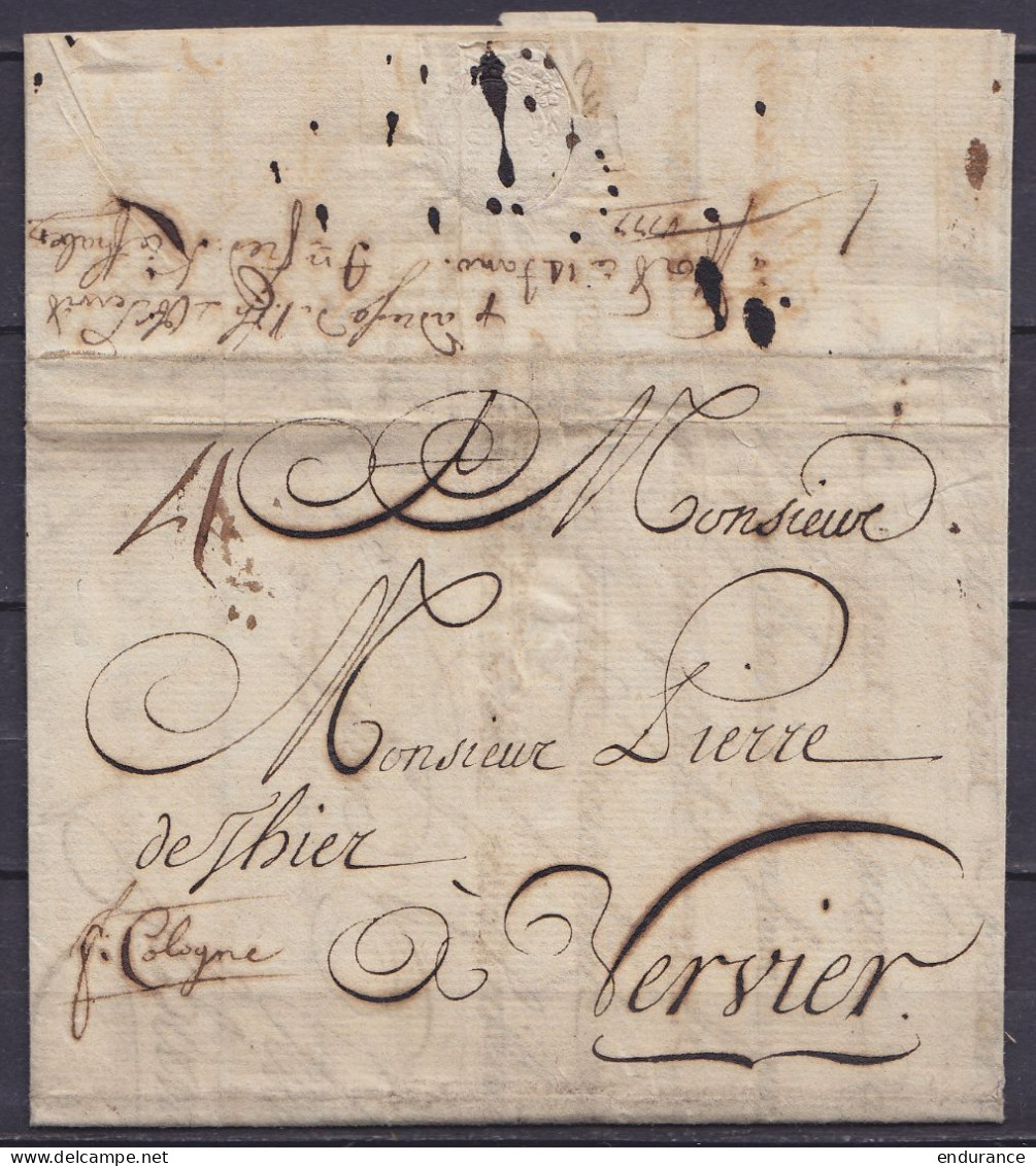 L. Datée 13 Décembre 1776 Acheminée De ST-PETERSBOURG Pour VERVIERS - Man. "pr Cologne" (au Dos: Note Et Tarif Porteur) - 1714-1794 (Austrian Netherlands)