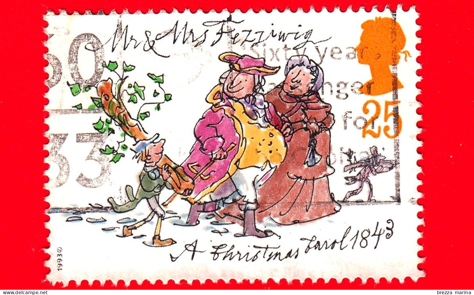 INGHILTERRA - GB - GRAN BRETAGNA - 1993 - Anniversario Pubblicazione Del 'Canto Di Natale' Di Dickens - Mr & Mrs Fezziwi - Gebruikt