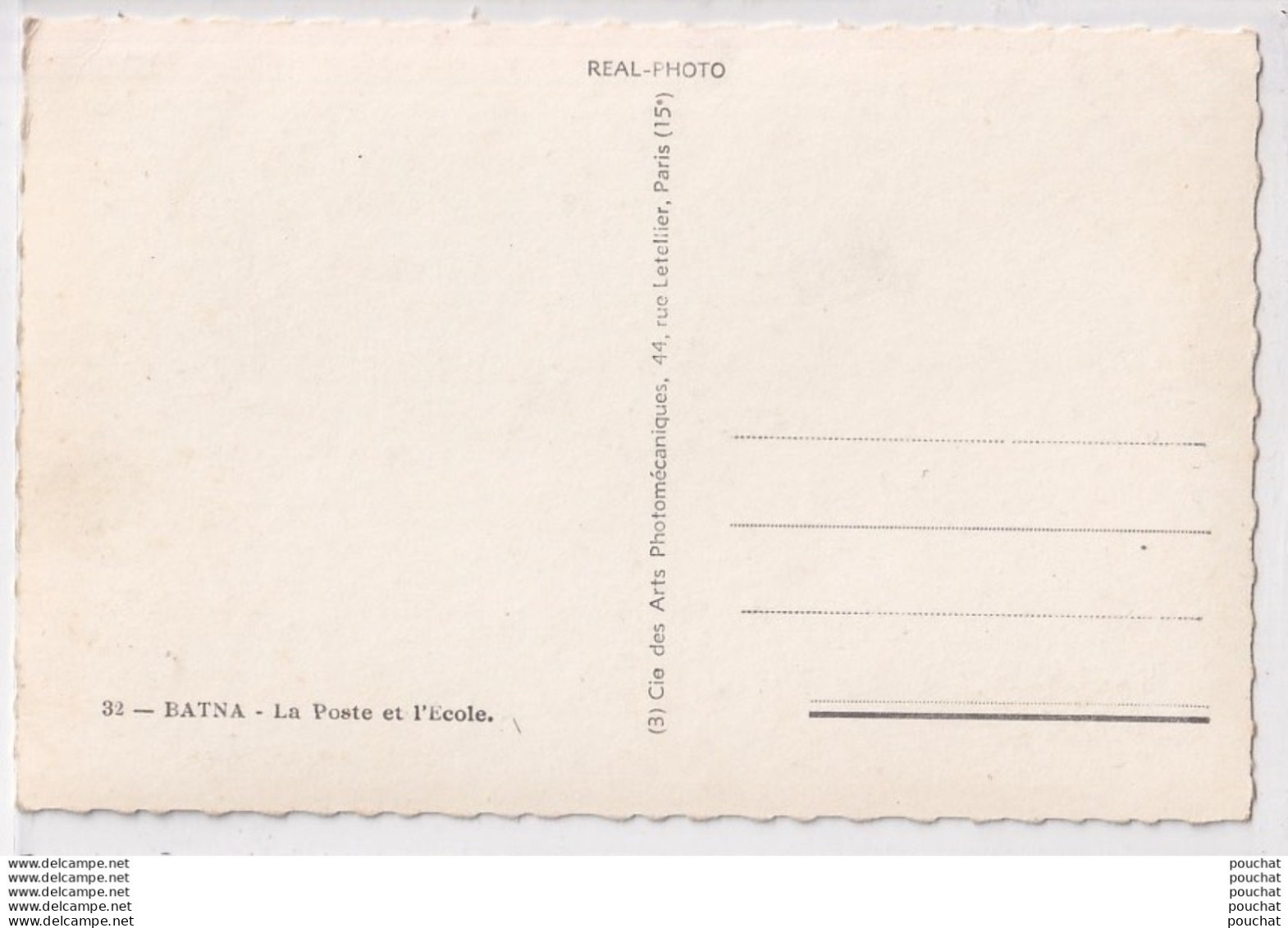 L14- BATNA –  ALGERIE - LA POSTE ET  L ' ECOLE  - ANIMEE -  ( 2 SCANS ) - Batna