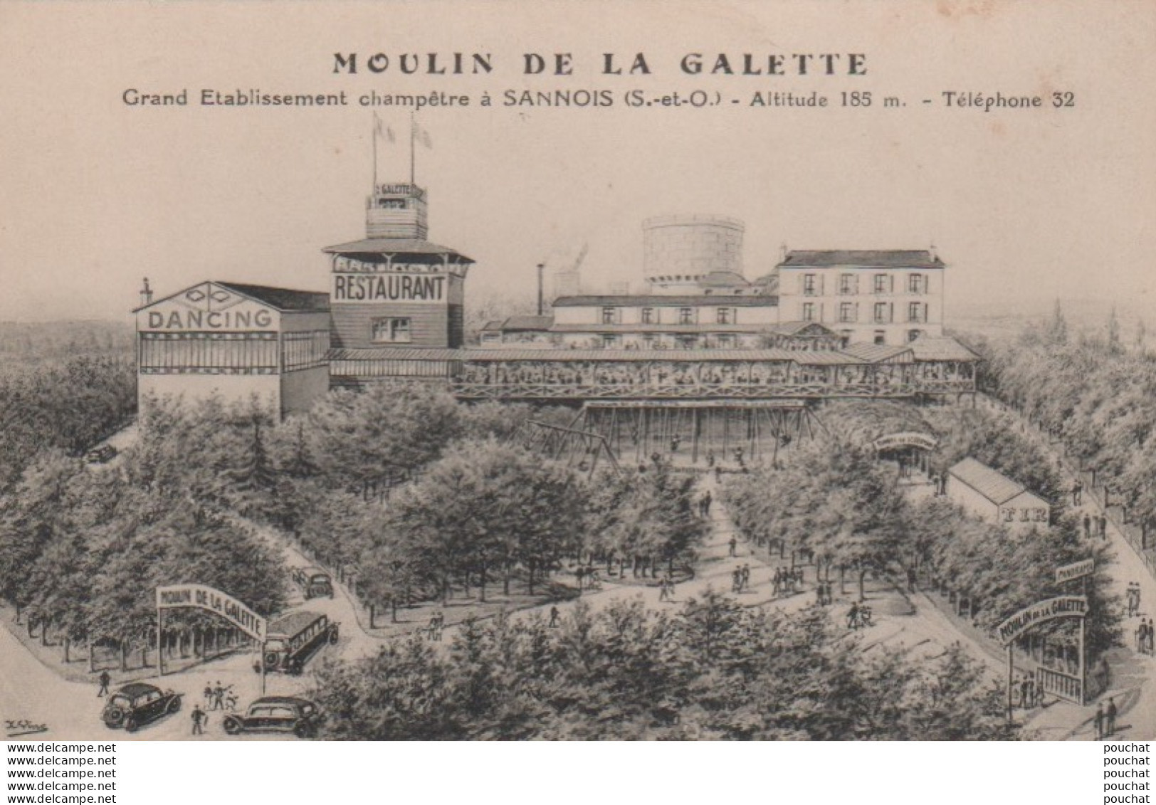 L5-95) SANNOIS - MOULIN DE LA GALETTE - GRAND ETABLISSEMENT CHAMPETRE - RESTAURANT - DANCING - ( 2 SCANS ) - Sannois