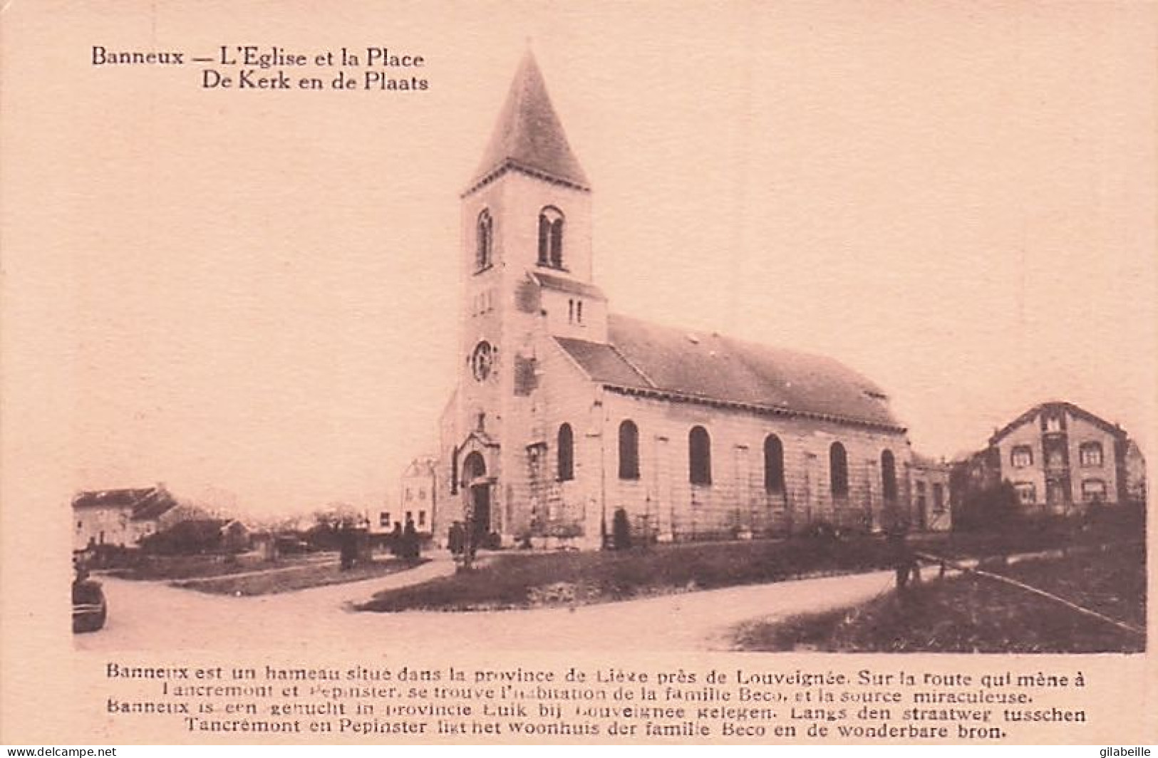 Sprimont - BANNEUX -  L'église Et La Place - Sprimont