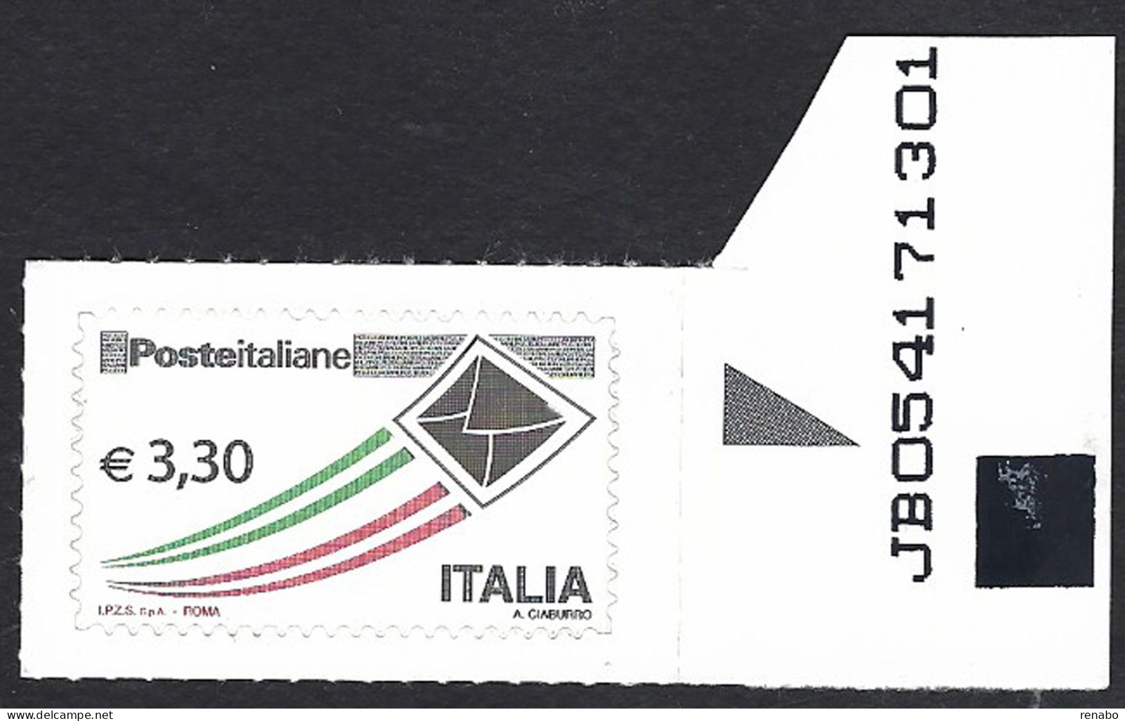Italia 2009; Posta Italiana Da € 3,30: Francobollo Con Codice Alfanumerico. - 2001-10:  Nuovi