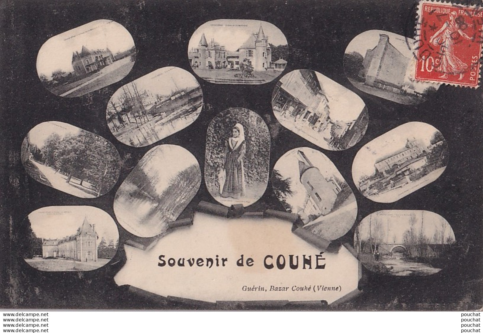 M5-86) COUHE - SOUVENIR - MULTIVUES - EN 1908 - Couhe