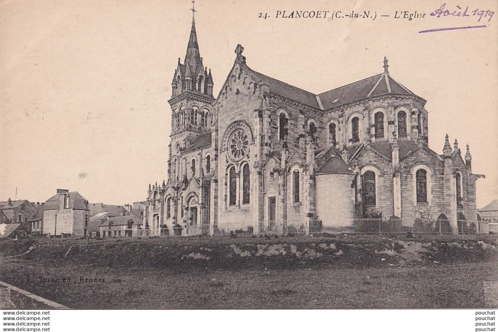 M12-22) PLANCOET - L '  EGLISE  - ( 2 SCANS ) - Plancoët