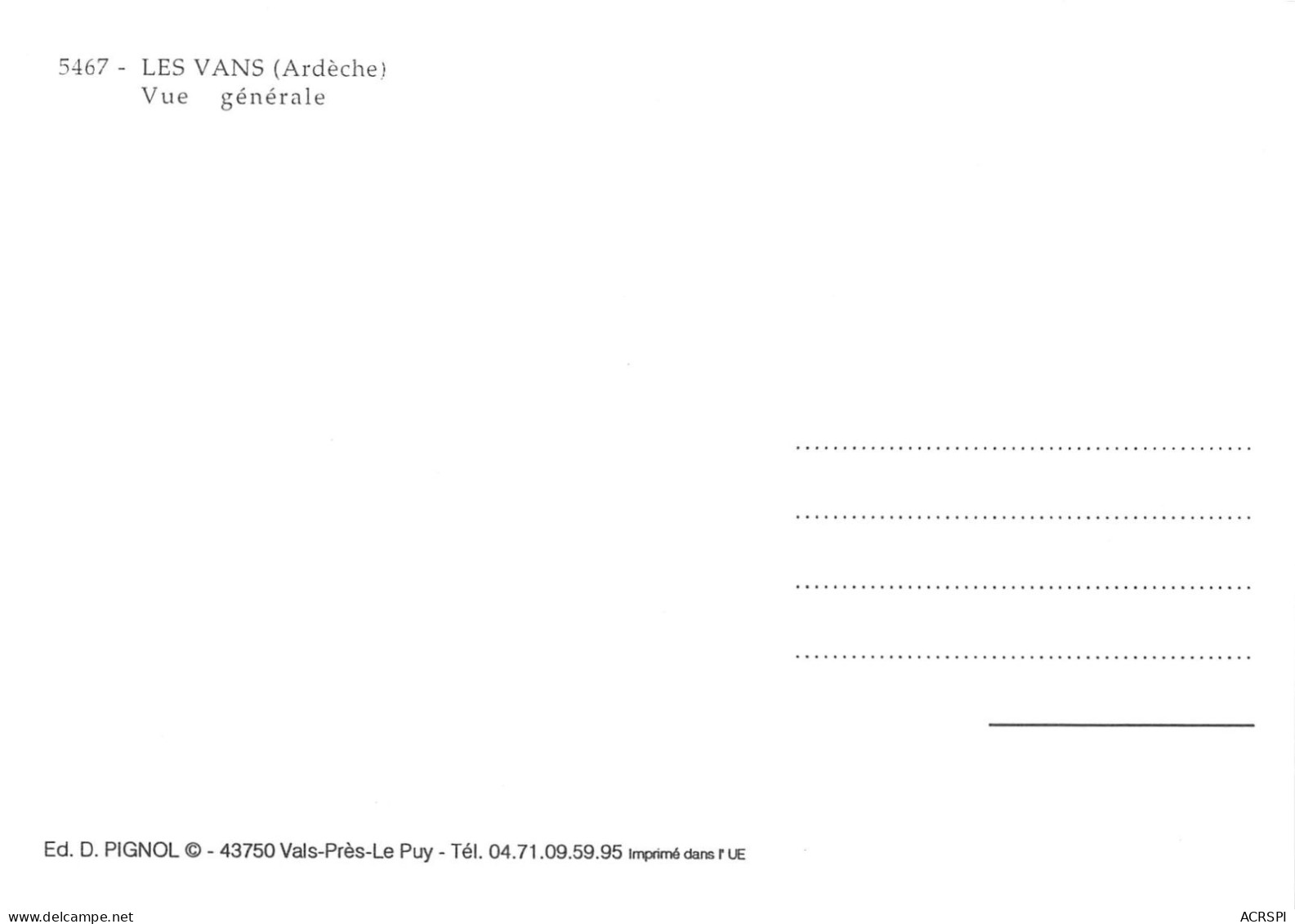 LES VANS  Vue Générale  10 (scan Recto Verso)KEVREN000 - Les Vans