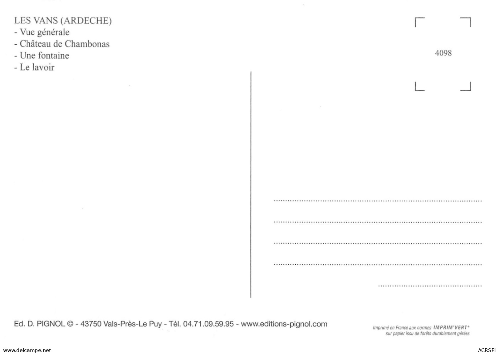 LES VANS  Multivue Ardeche  8 (scan Recto Verso)KEVREN000 - Les Vans