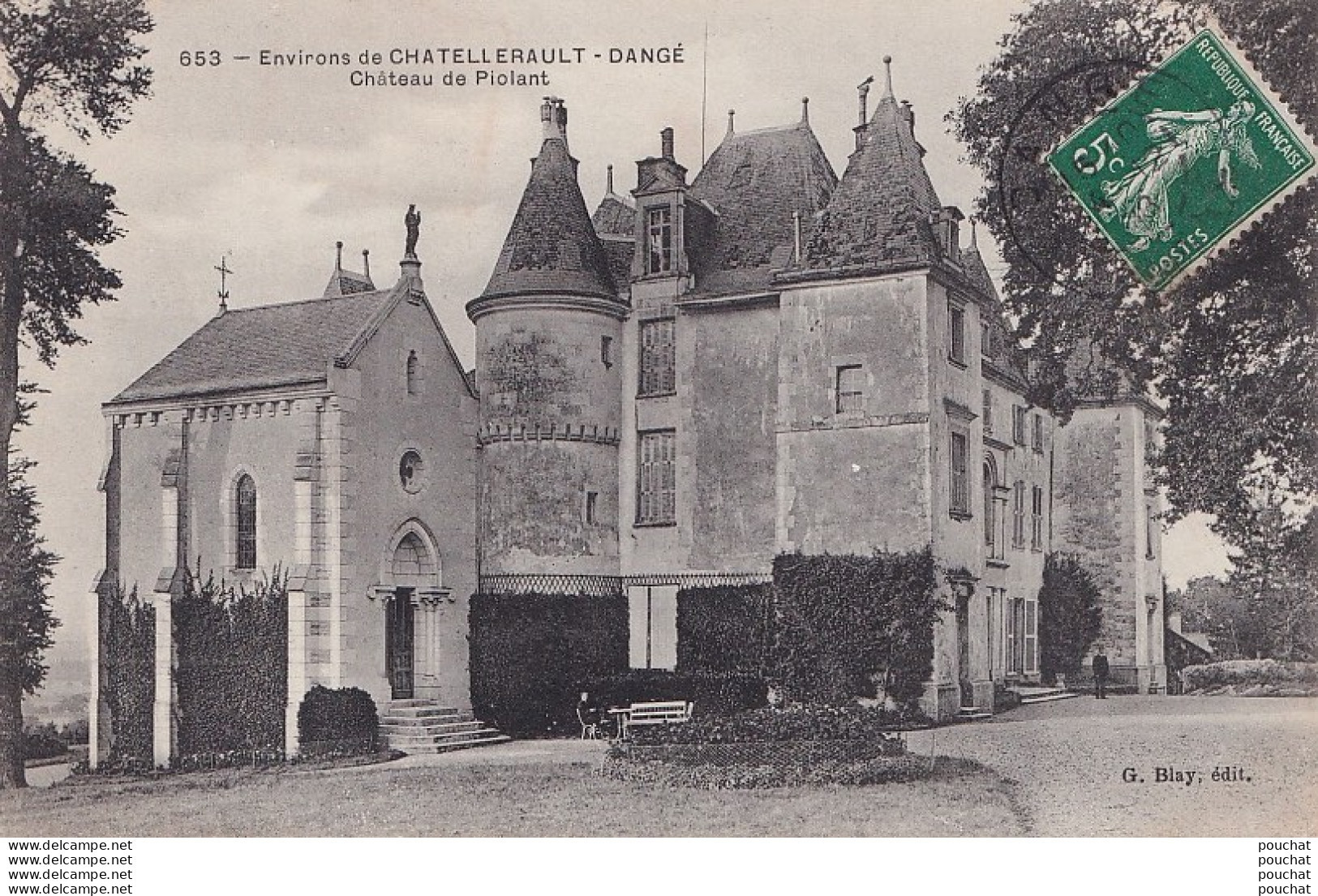 M21-86) ENVIRONS DE CHATELLERAULT - DANGE -  CHATEAU DE PIOLANT - EN 1908 - Dange Saint Romain