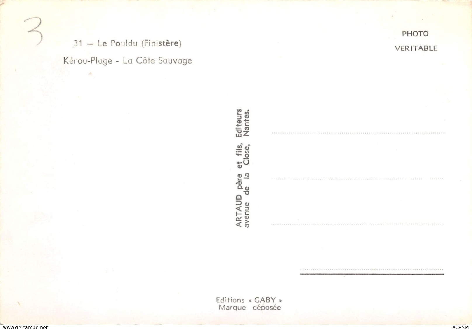 LE POULDU Cote Sauvage De Kérou 30 (scan Recto-verso)KEVREN5Und - Le Pouldu