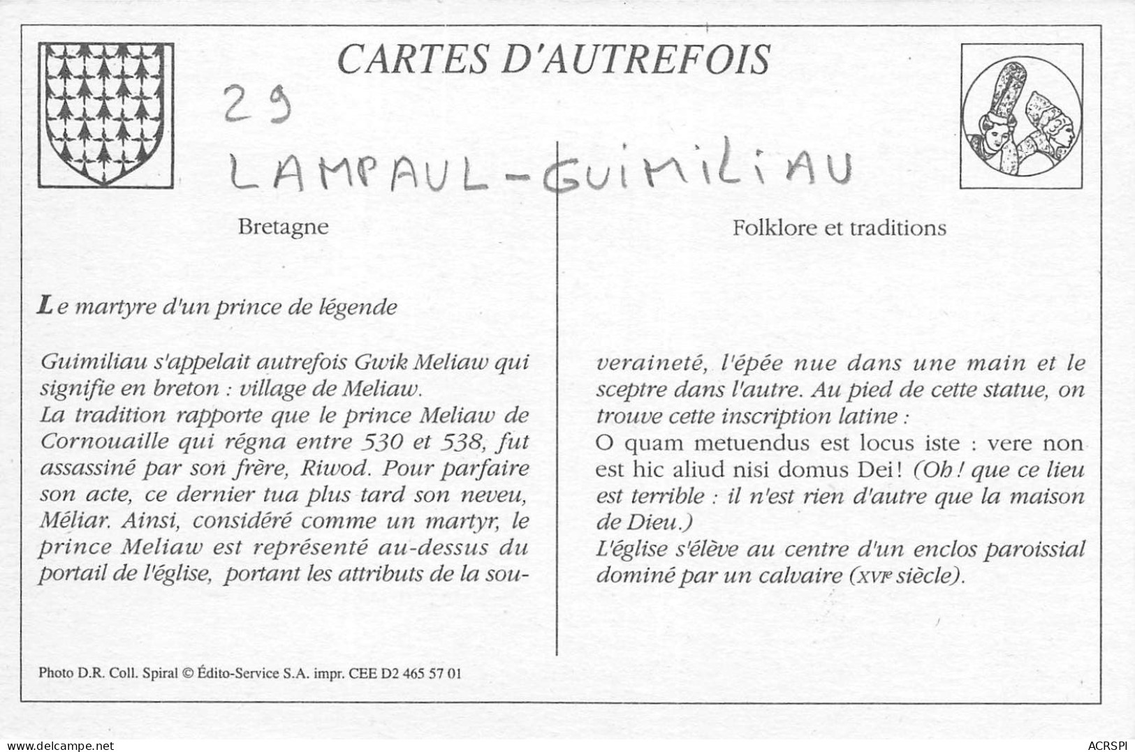 LAMPAUL GUIMILIAU  Calvaire  25 (scan Recto Verso)KEVREN0TER - Lampaul-Guimiliau