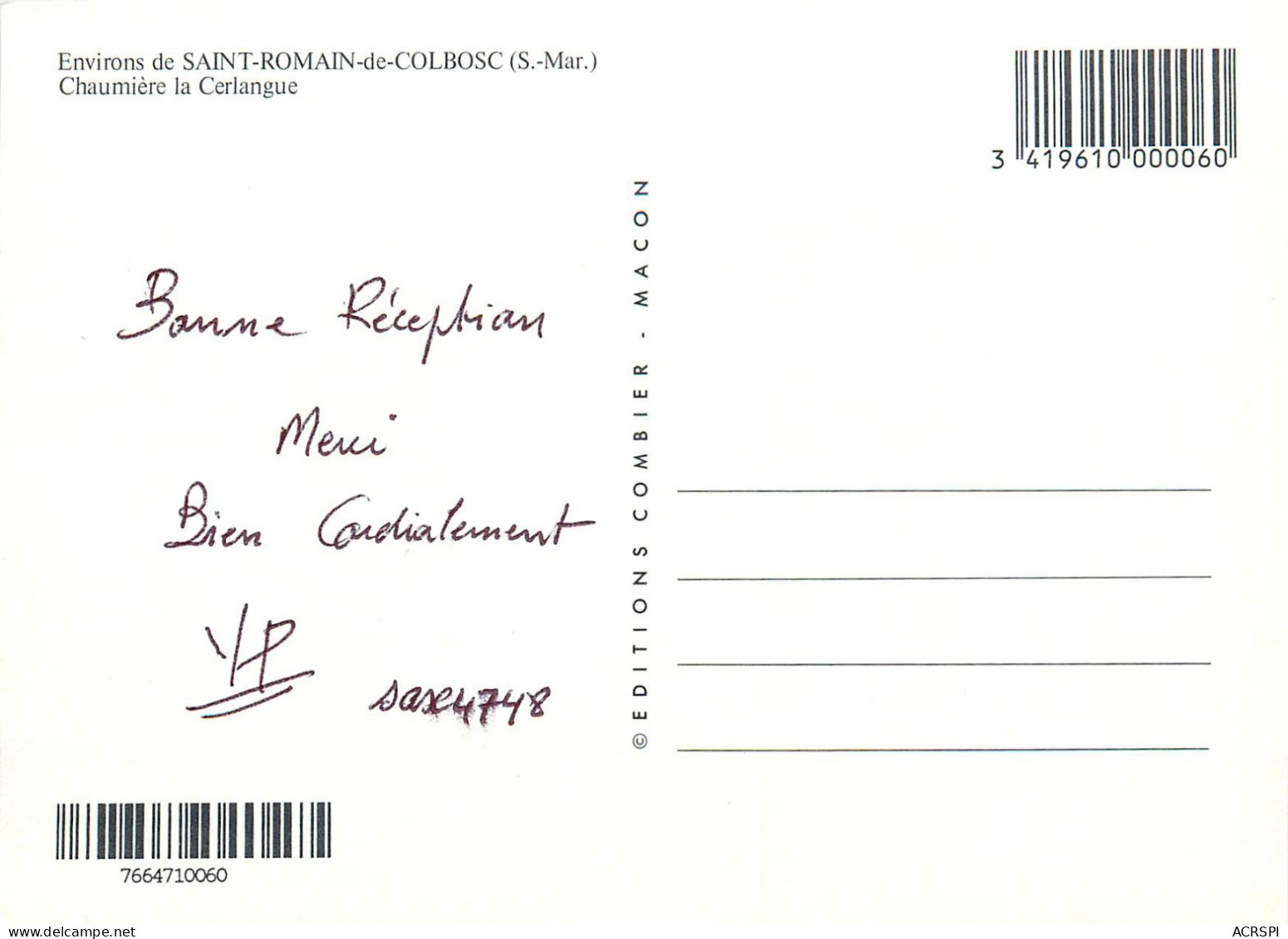 Saint Romain De Colbosc, Chaumiere La Cerlangue (scan Recto-verso) KEVREN0022 - Saint Romain De Colbosc