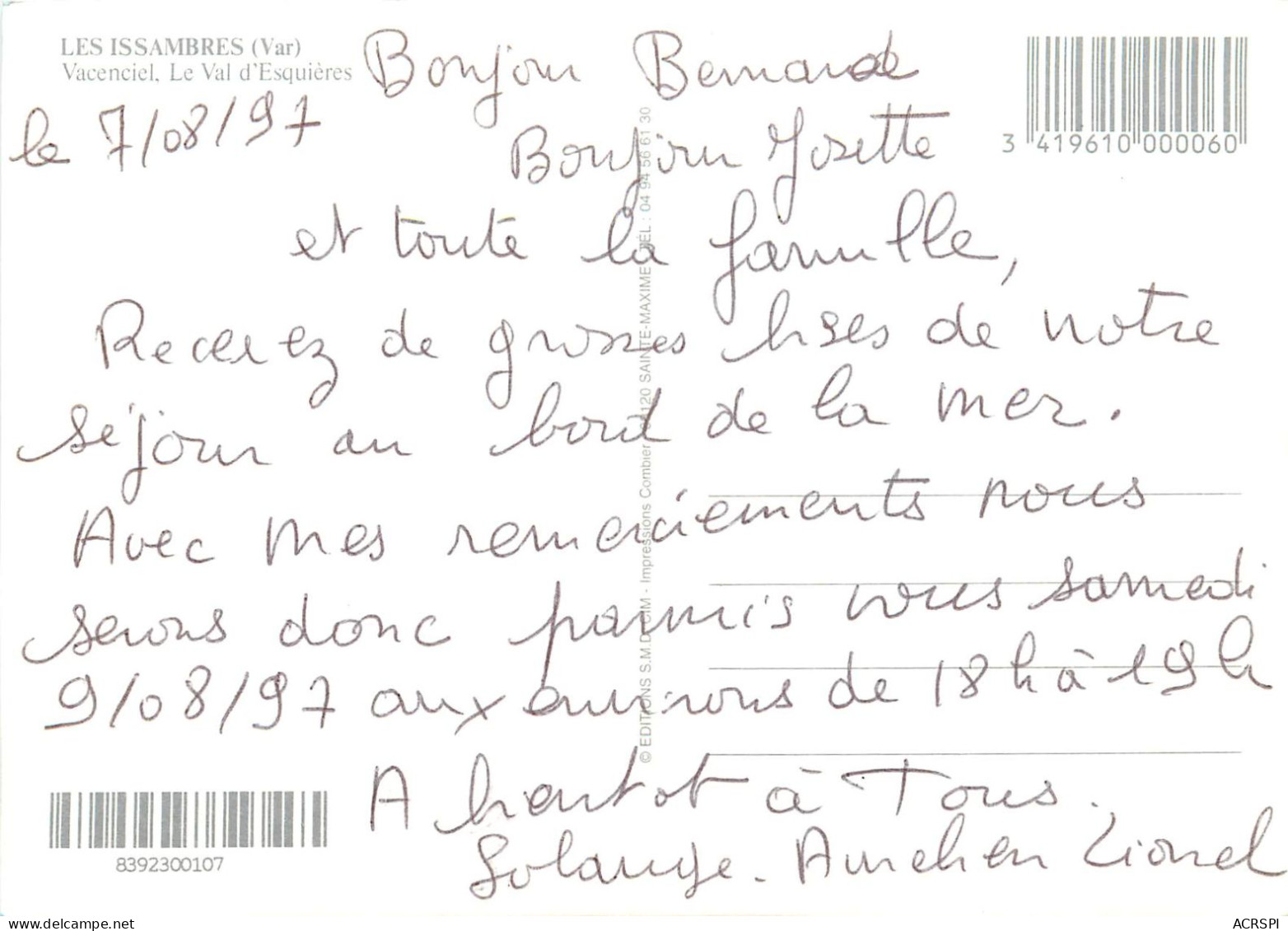 Les Issambres, Le Val D'Esquieres (scan Recto-verso) KEVREN0019 - Les Issambres