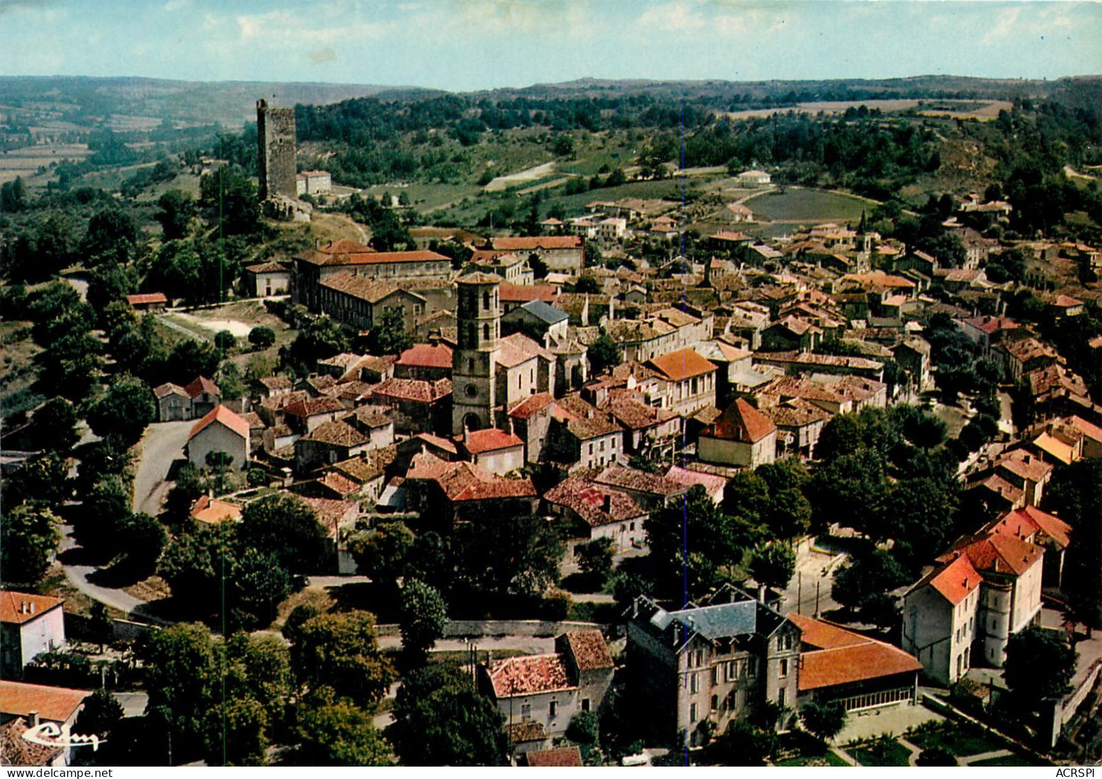 Montcuq, Vue Aerienne (scan Recto-verso) KEVREN0014 - Montcuq