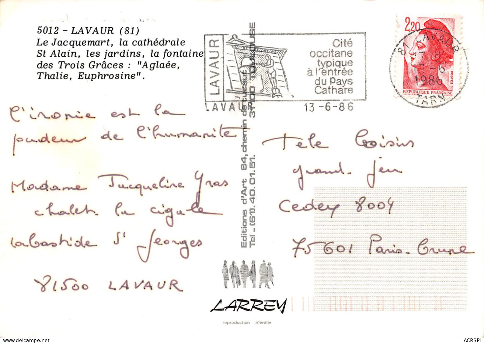 LAVAUR  Multivue  27 (scan Recto Verso)KEVREN077BIS - Lavaur