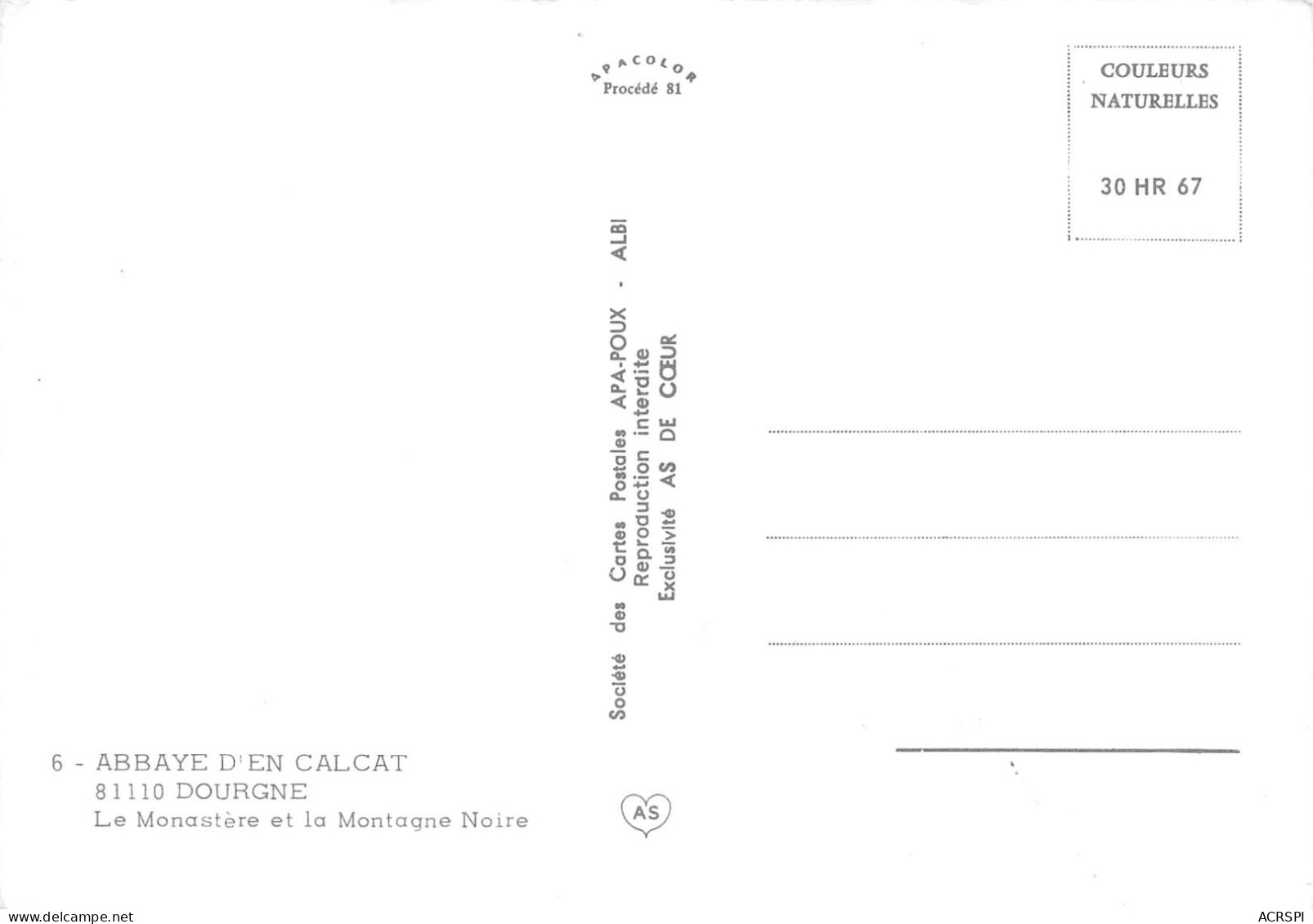 DOURGNE Abbaye D'en CALCAT  Une Vue Du Cloitre  21 (scan Recto Verso)KEVREN077BIS - Dourgne