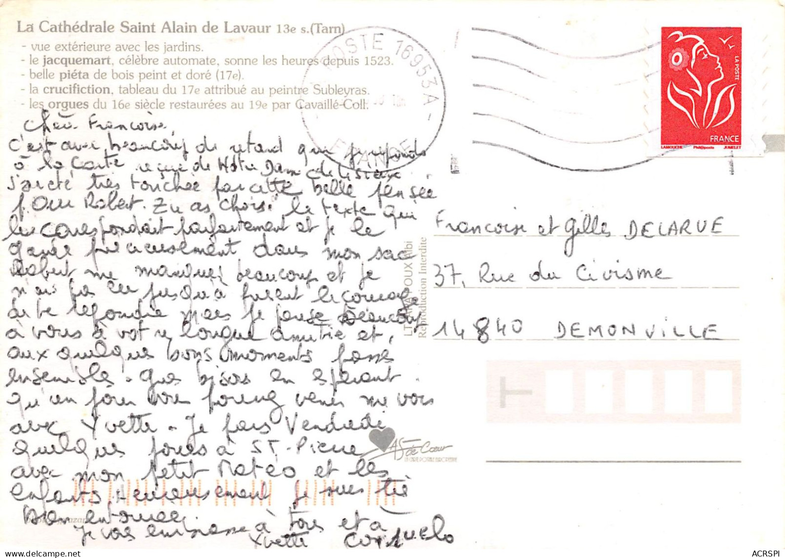 LAVAUR  Cathedrale Saint Alain  36 (scan Recto Verso)KEVREN074BIS - Lavaur